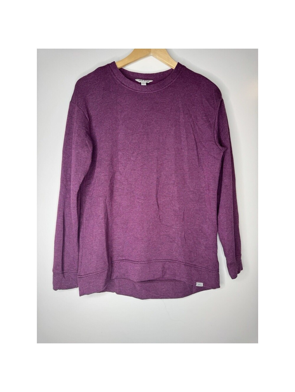 Orvis Womens XS Pullover Sweatshirt Purple Long Sleeve Modal Soft Crewneck